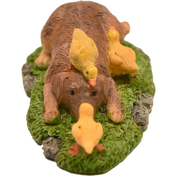 Miniature Dog Ducks Fairy Garden Accessories Pet Statue Golden Retriever Decor Miniature Dog Ducks Fairy Garden Accessories Pet Statue Golden Retriever Decor