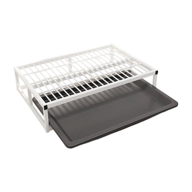 Bandeja sanitaria para perros Keep Paws y soporte extraíble para empapadores de rejilla. Blanco