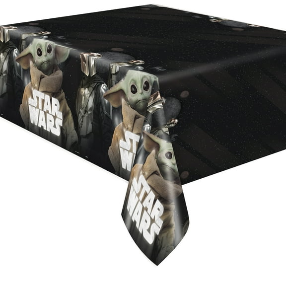 Star Wars The Mandalorian The Child Baby Yoda Birthday Plastic Party Tablecloth, 84in x 54in