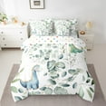 thumbnail image 2 of Kawaii Dinosaur Bed in a Bag 7-Piece Cartoon Animal Dino Bedding Set, Eucalyptus Leaves Full Comforter Set Jungle Wildlife Bedding Comforter Sets, Tropical Botanical Bed Set, 2 of 6