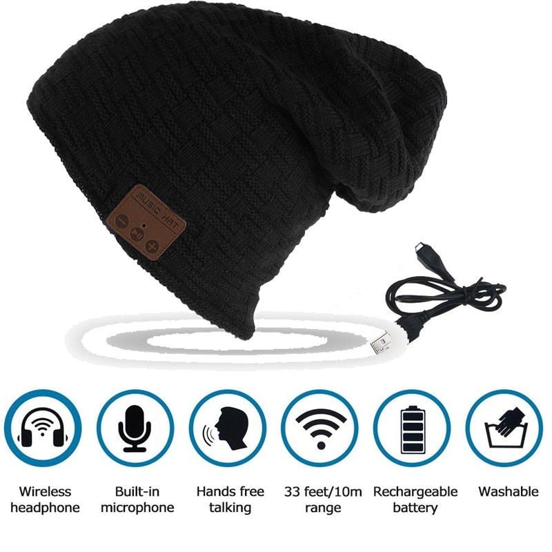 beanie hat with earphones