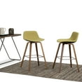 thumbnail image 2 of Simpli Home Randolph Mid Century Modern 28 inch Bentwood Counter/ Bar Height Stool (Set of 2) in Acid Green Linen Look Fabric, 2 of 8