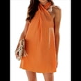 thumbnail image 2 of Vestido Holgado, Informal, Corto, Sin Mangas, con Tirantes y Bolsillos para Mujer (2025) Color Naranja XL, 2 of 6