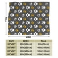 thumbnail image 3 of DouZhe Ultra-Soft Micro Fleece Lightweight Flannel Bed Blanket, Animal Paw Print Graffiti Print Cozy Warm Throw Blankets, 60"x50", 3 of 7
