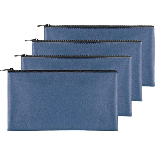 Bolsa de almacenamiento Joyberg de poliuretano impermeable, color azul marino, 28 x 15 cm, paquete de 4