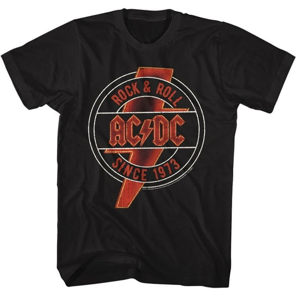 AC/DC Red and Yellow Neon Black Adult T-Shirt