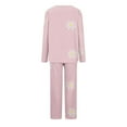 thumbnail image 4 of Riecok 2 Piece Pajama Set for Women V Neck PJ Set Long Sleeve Tops and Pants Cute Print Comfortable Soft Sleepwear, 4 of 5