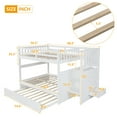 thumbnail image 3 of Harper & Bright Designs Full Over Full Bunk Bed with Twin Size Trundle for Bedroom, White, 3 of 7