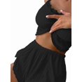 thumbnail image 2 of 2 Piece Outfits for Women Y2k Lounge Set Cute Lace Trim Split Shorts Pajama Sets Summer Camisole Sleepwear Black L, 2 of 7