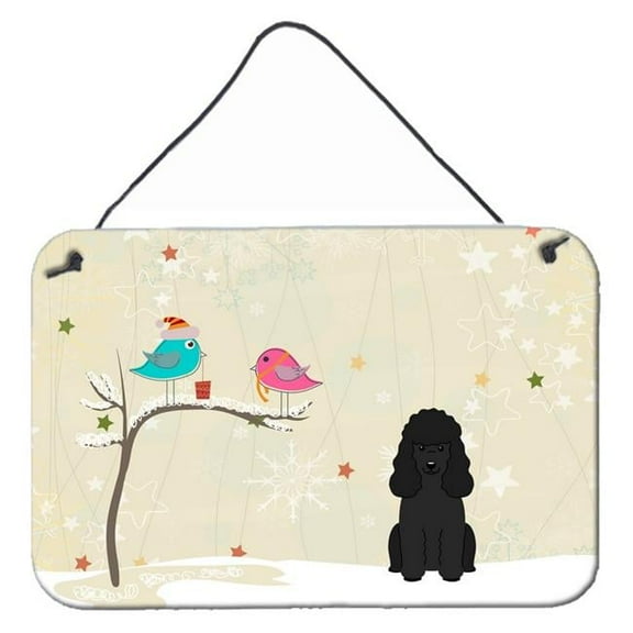 Christmas Presents Between Friends Poodle Black Wall or Door Hanging Prints