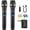 Grey-Upgraded 2.4GHz wireless, variant on GOLDEN MARS Wireless Microphones, Professional Dual Handheld Dynamic Mic System, Rechargeable Microphone with 300ft Range for Karaoke Singing Wedding DJ Party Speech Church Classroom Meeting