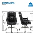 thumbnail image 3 of Scranton & Co Mid-Back Black Faux Leather Executive Chair Titanium Base, 3 of 9