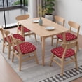 thumbnail image 6 of Red Christmas Snowflake Seat Covers for Dining Room Chairs Set Of 6,Stretch Printed Washable Chair Seat Cover with Elastic Ties and Button,Removable Waterproof Couch Cushion Covers, 6 of 6