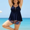 thumbnail image 5 of Amzcrzy Plus Size Swimsuit for Women Tankini Tummy Control Top And Floral Boyshort Bottom Two Piece Bathing Suits for Women for Beach 2026, 5 of 8