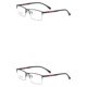 thumbnail image 2 of Qarigey Gafas de medio marco de metal unisex Lentes de plástico Gafas de cara grande Gafas miopes Gafas Business Daily Black Negro 2piezas, 2 of 6