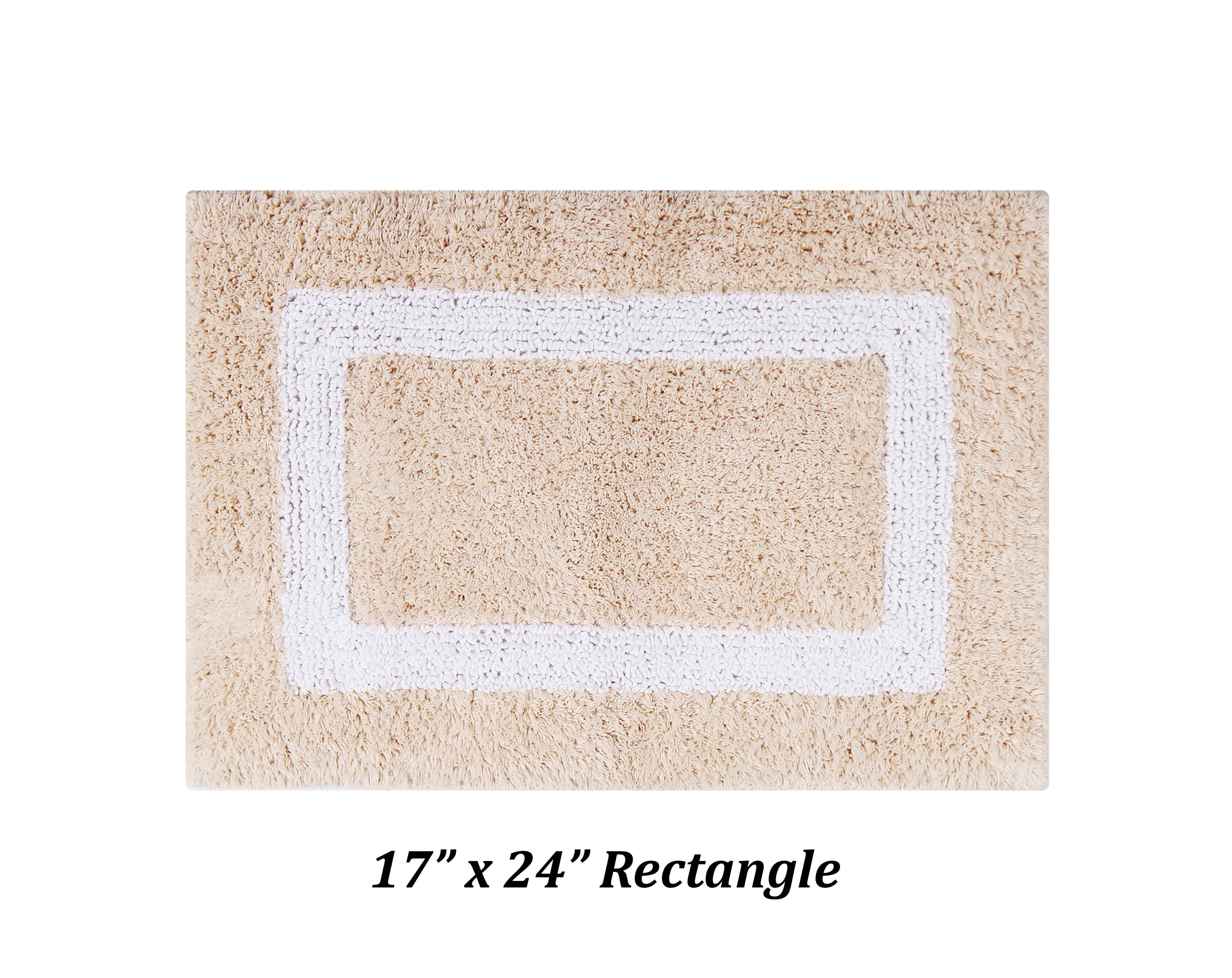 Better Trends 5 Piece Bathroom Rugs Set 100% Cotton Soft Bath Mat Water Absorbent, Reversible, Machine Washable for Home, Bathroom Decor Toilet Base Contour Mat, Hotel Multi Collection - Sand/White