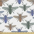 thumbnail image 1 of Insects Sofa Upholstery Fabric by the Yard, Continued Illustration of Abstract Style Colorful Flies on a Plain Background, Decorative Fabric for  Home Accents, 10 Yards, White Multicolor by Ambesonne, 1 of 4