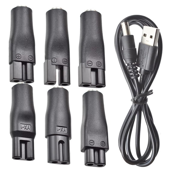 7 PCS Power Cord 5V Replacement Charger USB Adapter for Electric Hair Clippers, Beard Trimmers, Shavers, Beauty Instrum