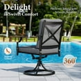 thumbnail image 4 of Summit Living Swivel Outdoor Patio Dining Chairs Set of 4, 4-Piece Metal Outdoor Patio Chairs with Cushion, Gray, 4 of 8