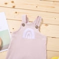 thumbnail image 3 of ZHUASHUM Girls Pants Trousers Rainbow Overalls Toddler Suspender Jumpsuit Romper Ribbed Pants Pink 12-18 Months, 3 of 4