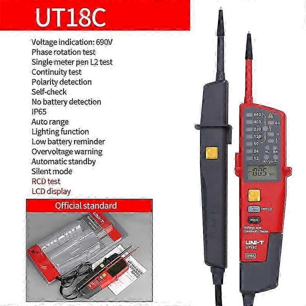 UNI-T Digital Voltmeter UT18B UT18D AC DC Voltage Continunity Tester 690V LCD Display 3 Phase Sequence RCD Electrical Tester