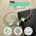 thumbnail image 2 of Leafael Infinity Love Heart Link Bracelets, Crystal Bracelet for Women, Silver Tone Jewelry Gifts for Her, Healing Stone for Luck, Opal Green, 7-inch Chain and 2-inch Extender, 2 of 6