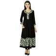 thumbnail image 3 of Phagun Kurta Femme Ethnique Designer Floral Rayonne Kurti Décontractée Tunique Robe, 3 of 4