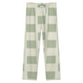 thumbnail image 4 of Sage Green Rectangle Pattern Design Winter Female Pants Flannel High Waist Women Pants Lady Warm Straight Leg Plush Trousers, 4 of 7