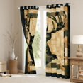 thumbnail image 3 of Feelyou Deer Adult Curtains Pack of 2 (42x84 Each), Vintage Buffalo Curtains Blackout, 3 of 6
