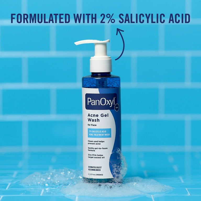 PanOxyl Acne Gel Wash, 2% Salicylic Acid, Helps Clear Acne, 6.5 oz