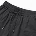 thumbnail image 3 of hlysgo Men's Quick Dry Cargo Shorts Big and Tall Drawstring Lightweight Breathable Short Sports Outdoor Shorts with Zipper Pockets Black,5xL, 3 of 5