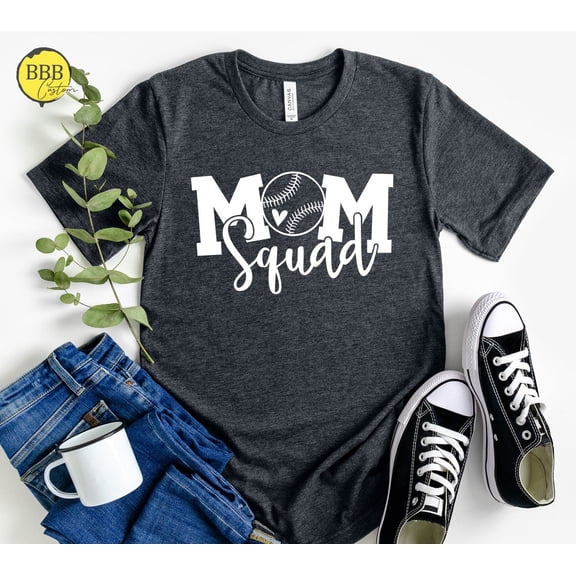 Mom Squad Baseball T-Shirt: Womens Sports Tee Tshirt All Size S-5XL