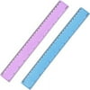 eBoot 2 Pieces Plastic Color Ruler Straight Ruler Math Rulers (12 Inches, Pink and Blue)