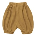 thumbnail image 4 of Nyeemya Infant Baby Girls Boys Soft Cotton Linen Shorts Bloomers Toddler Summer Breathable Loose Ginger 100, 4 of 5