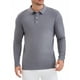 thumbnail image 5 of Camisa de polo de punto de negocios de color sólido de manga larga para hombre L gris, 5 of 6