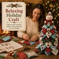 thumbnail image 6 of Quilted Christmas Tree Kit, Handmade Fabric Holiday Tree Decor | DIY Patchwork Sewing Craft Kit with Cute Topper Home Mantel Table Office Display, 6 of 6