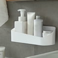 thumbnail image 4 of Plastic Bathroom Shelf Organizer Adhesive Shower Shelf Drill Free Geometric Shape Wall Storage Rack Organizer Soap Shampoo Holder (White), 4 of 8