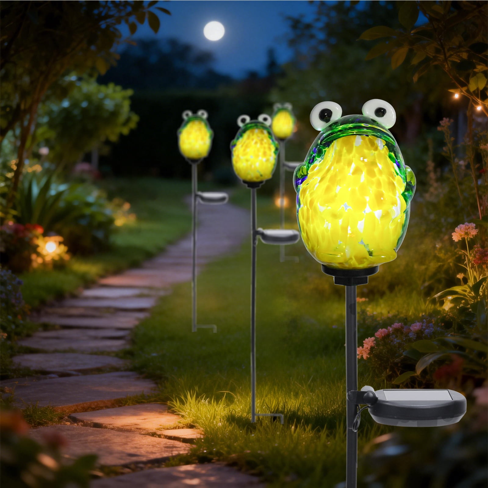 olar Garden Decorative Lights Outdoor, Mosaic Solar Light Waterproof LED Pathway Stake Light for Landscape Patio Yard Deck Walkway Decoration, 2 Pack