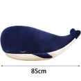 thumbnail image 4 of Ballena de peluche de 65 cm, terciopelo elástico azul oscuro, relleno de algodón, muñeco de peluche súper suave y cómodo, 4 of 5