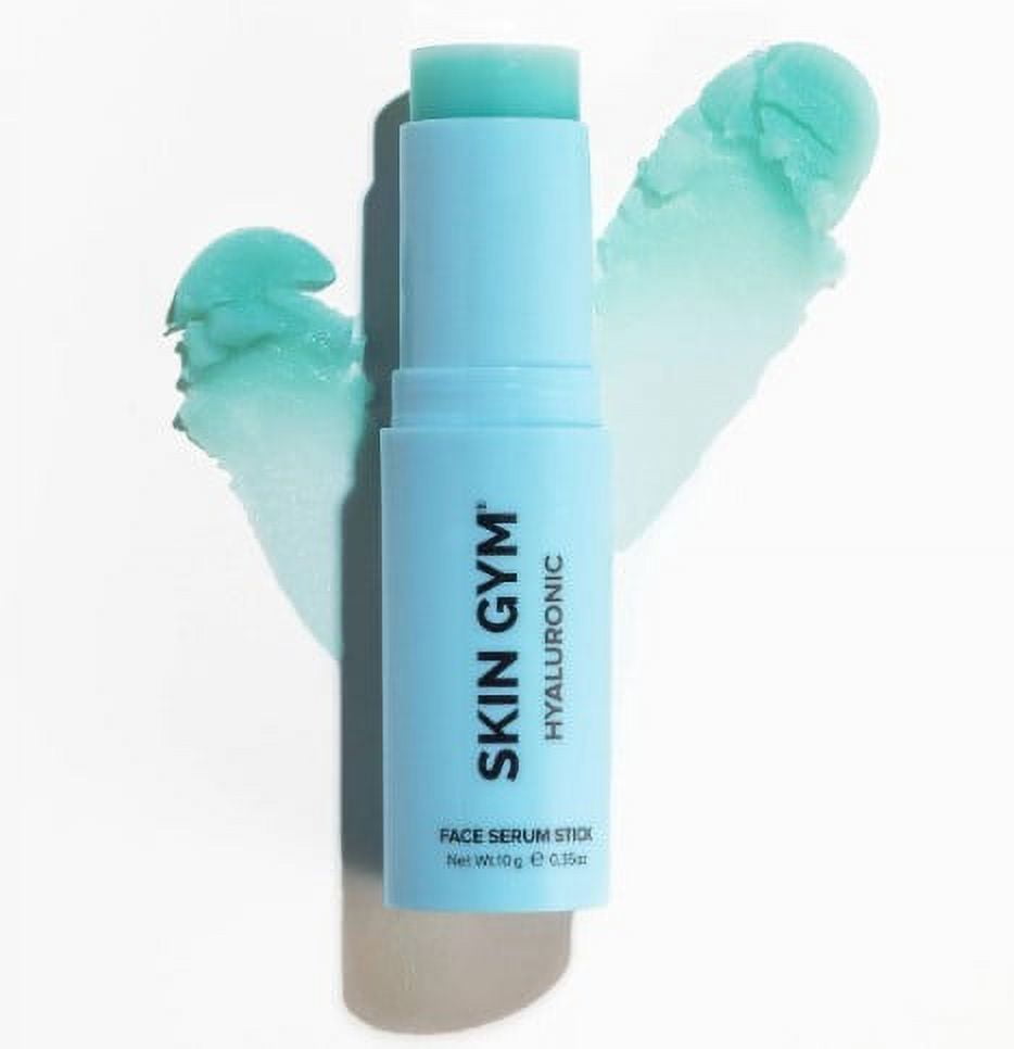 Skin Gym Hyaluronic Acid Face Serum Workout Stick, Moisturizes and Hydrates with Hyaluronic Acid, Vitamin C + Eggplant Fruit Extract, Peppermint Oil and Sunflower Seed Oil 0.35 oz