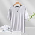 thumbnail image 2 of yievot Pajama Tops for Women Soft Short Sleeve Tee Sleep Shirts V Neck T-Shirt Pjs Top Sleepwear, 2 of 4