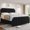 Black New, variant on Kojooin Metal Velvet Bed Frame with Nailhead Trim, Tall Headboard and Footboard with Strong Wooden Slats Support