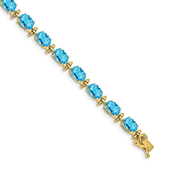 Primal Gold 14 Karat Yellow Gold Blue Topaz Bracelet