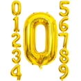 thumbnail image 3 of 1pc Digital Shaped Balloon, 32 Inch Gold Metallic PE Decorative Balloon, For Birthday Party, 3 of 5