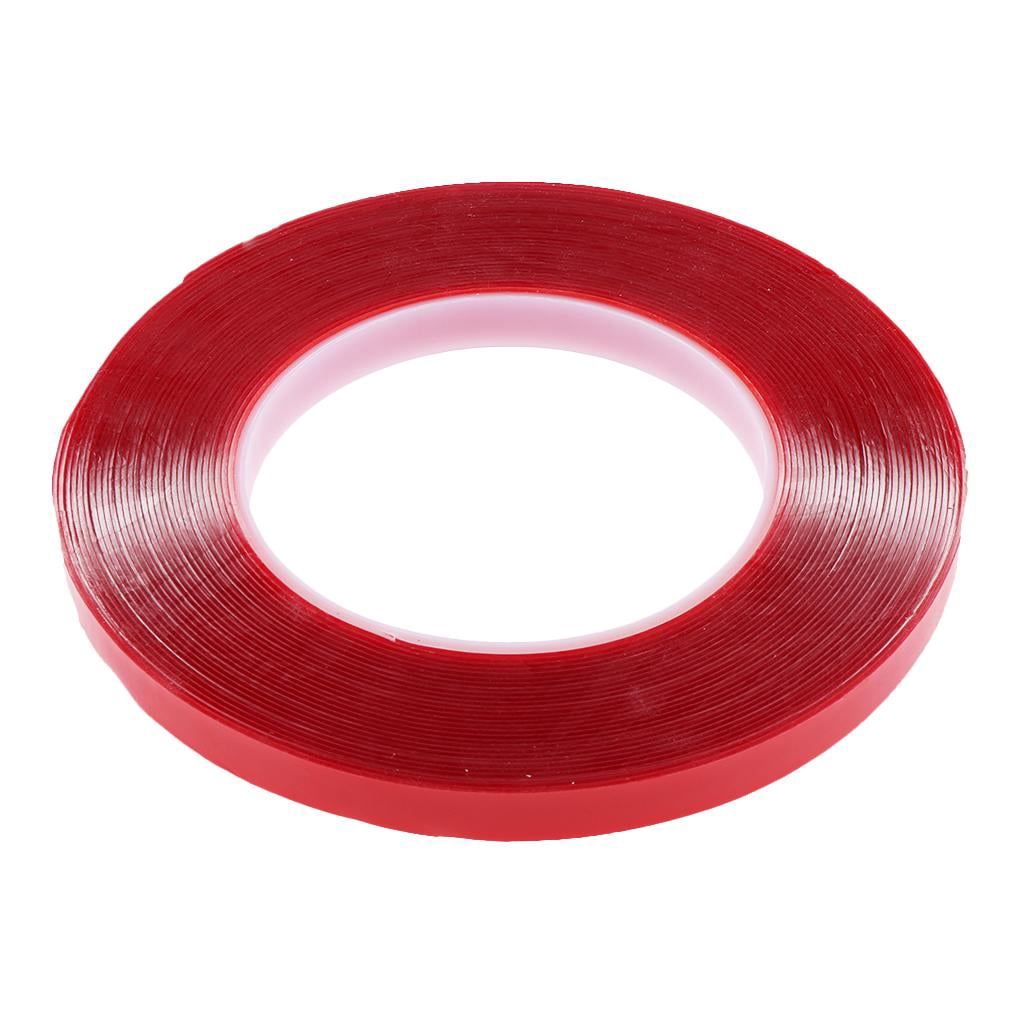 FITYLE 2x2 Rolls Red Tape Heat Resistant Strong Double Sided Adhesive Sticker 10mx1cm