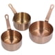 thumbnail image 3 of Paquete de 3 elegantes vasos para salsa de acero inoxidable en oro rosa con asas para salsa de tomate y condimentos, 3 of 8