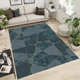 thumbnail image 3 of Gray Abstract Marble Area Rugs, Golden Geometric Triangle Lines Green Turquoise Area Carpet, Carpet Mat Fine Fluff Short Velvet Apply to Playroom Cafe Office Door Mats Porch 5x6ft, 3 of 6