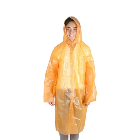 Orange Travel Jacket - Plastic Cover Water Resistant Dustproof Travel Hiking Disposable Raincoat Orange