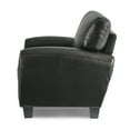 thumbnail image 4 of Black Faux Leather Living Room Chair - Retro Modern Design, 39" Wide, Solid Wood Frame, Ideal for Living Spaces - Black, 4 of 9