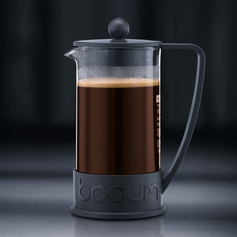 Bodum Brazil French Press Coffee Maker with Borosilicate Glass Carafe, 12  Ounce, Black